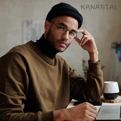KANASTAL Round Blue Light Blocking Glasses for Men Women, Hippie Style Vintage Shades Small Circle Metal Frame UV400 Sun Glasses