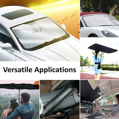 HEXAR® Windshield Sun Shade Umbrella, Protect from UV Rays, Sun Visor Protector Foldable Reflector, Keeps Car Cool, Windshields Fits Various Sedan SUV Cars