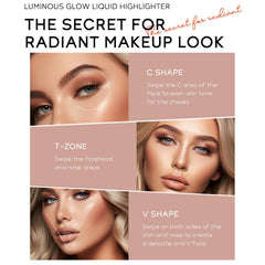 NALACAL Natural Face Highlighter Contour Stick, Bronzer Face Glitter Stick, Long Lasting Liquid Highlight Face Illuminator Make up for Face Body Eyes Collarbones Glow, 03 RoseGold