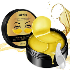 LaPalo Premier 24K Gold Eye Treatment Patches,Anti-aging Collagen Hyaluronic Acid Eye Mask, Diminish Dark Cirles, Wrinkles, Puffiness & Bags, Nourish Skin Care, Travel Size Travel Essentials - 60 pcs