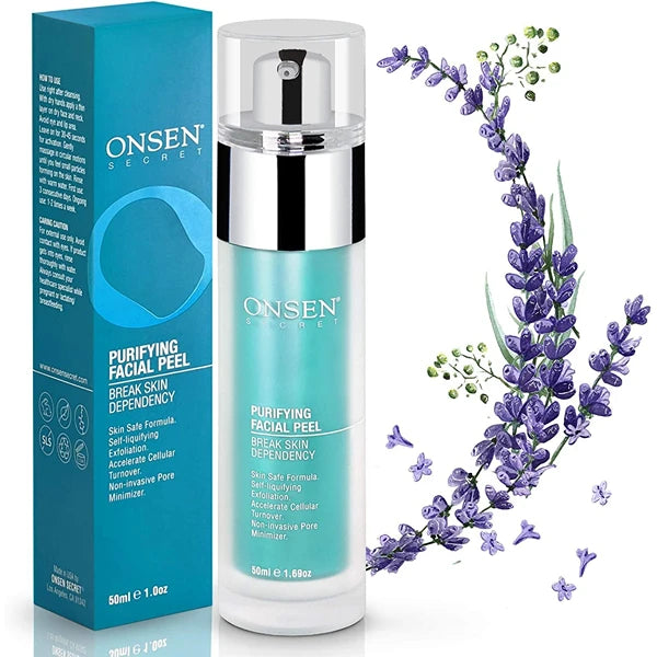 Onsen Exfoliating Peeling Gel - Daily Gentle Face Exfoliator, Dark Spot Remover, Organic Facial Peel for Sensitive Skin, Natural Whitening Peeling Gel for Women, 1.7 fl oz/50 ml