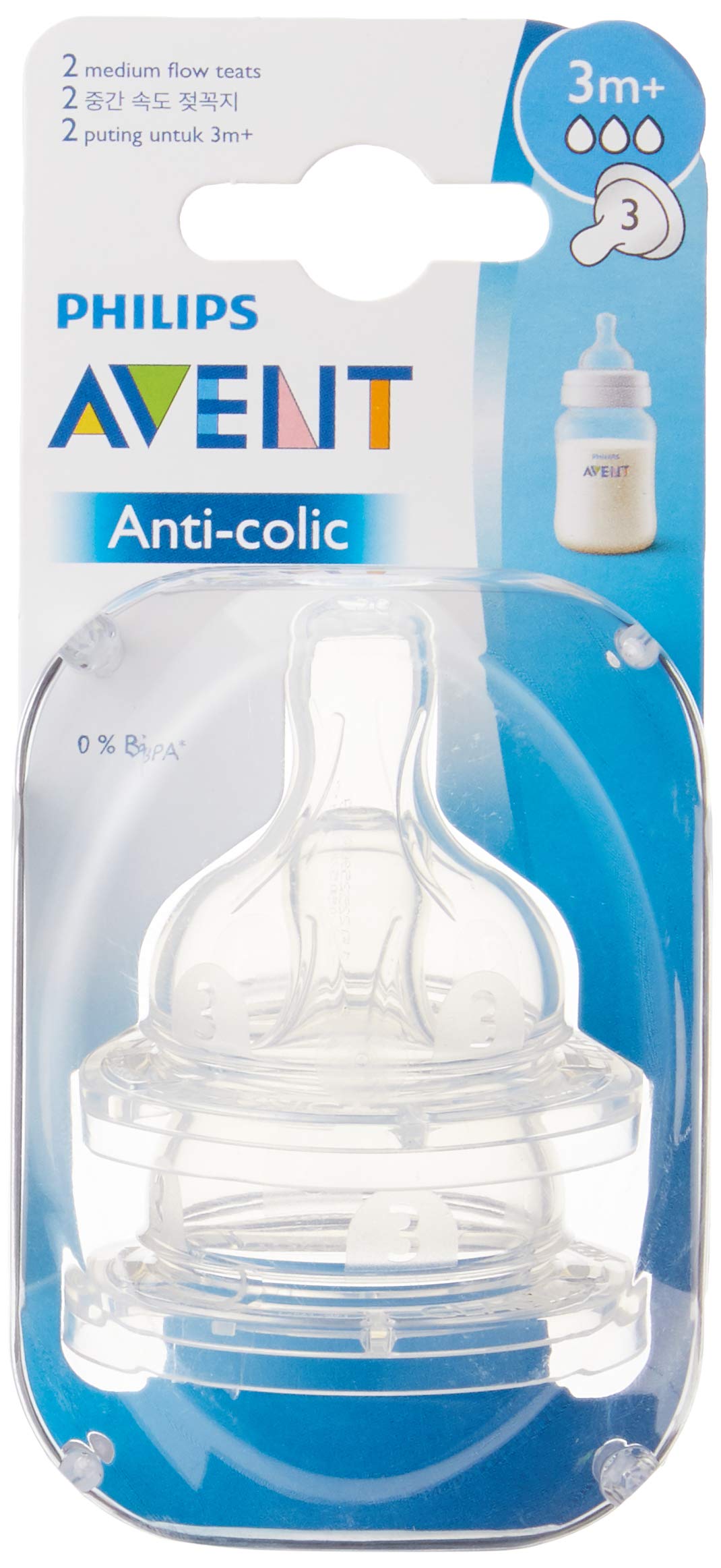 PHILIPS Avent Anti-Colic Silicone Teat for 3+ Babies - |Medium Flow