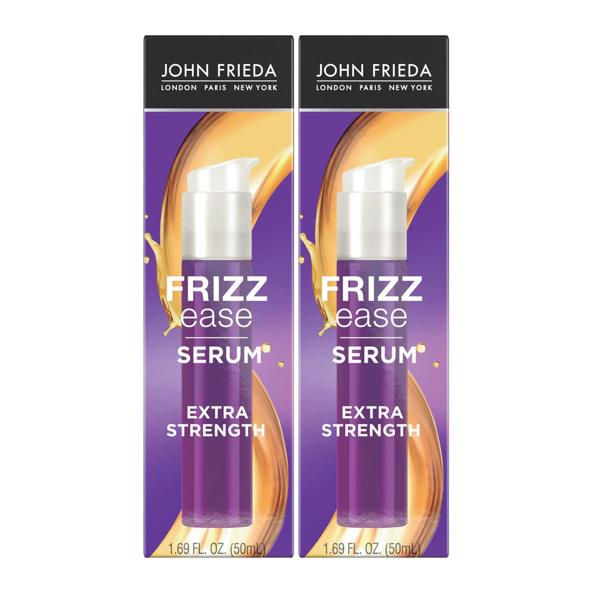 John Frieda Anti Frizz, Frizz Ease Extra Strength Hair Serum with Argan Oil, Anti-Humidity Spray for Hair, Nourishing Treatment for Thick, Coarse Hair, 1.69 Oz, Pack of 2