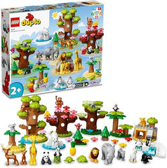 LEGO DUPLO Wild Animals of the World Toy with 22 Animal Figures, Sounds and World Map Playmat, Educational Gifts for Toddlers, Kids, Girls & Boys Aged 2-5 Year Old 10975