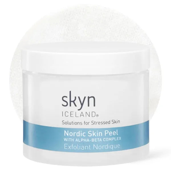 Skyn ICELAND Nordic Skin Resurfacing Facial Pads With AHA and BHA. Exfoliating & Clarifying Peel Targets Fine Lines and Discoloration Without Irritation - 60 Pads