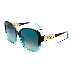 FEISEDY Women's Fashion Sunglasses, Oversized Square Frame with Pearl Sparkling, Polarized UV Protection B2821