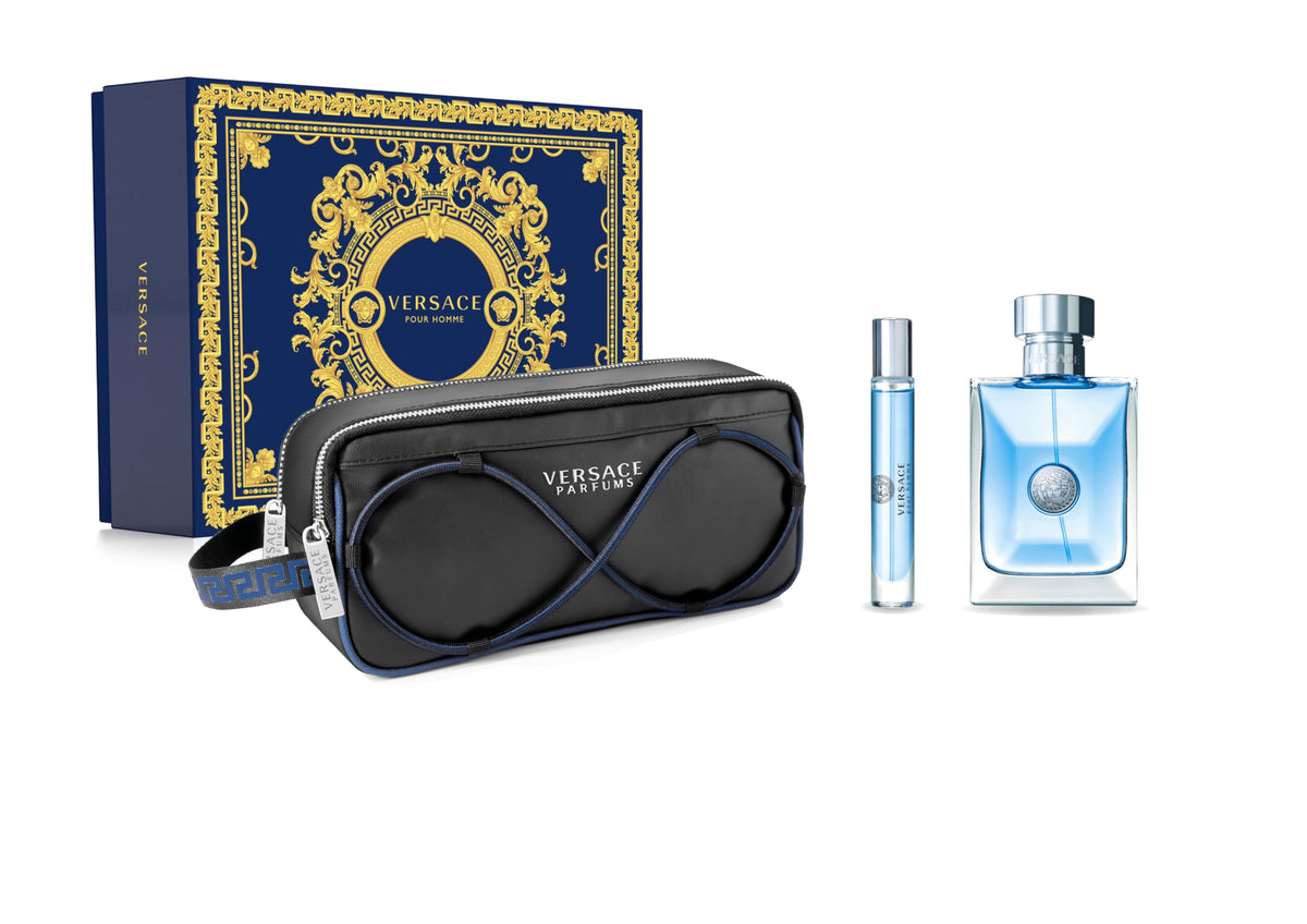 Versace POUR HOMME 3 PIECE GIFT SET - 3.4 OZ EAU DE TOILETTE SPRAY