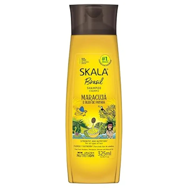 SKALA Brasil Shampoo Maracujá & Patauá Oil Strength & Nutrition for All Hair Types Sulfate Free, Vegan, No Parabens or Silicones 10.99 fl oz