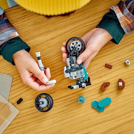 LEGO 31135 Creator 3 in 1 Vintage Motorcycle Set, Classic Motorbike Toy to Street Bike to Dragster Car, Vehicle Building Toys for Kids, Boys and Girls