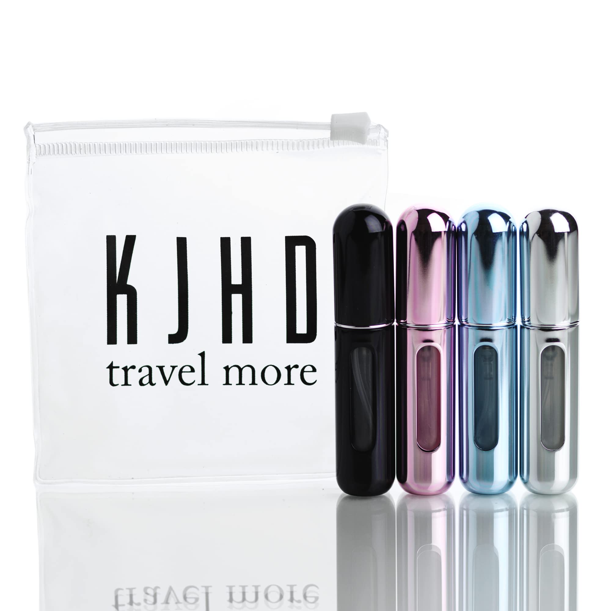 KJHD 4PCS Portable Mini Refillable Perfume Atomizer Bottle, Refillable Perfume Spray, Atomizer Perfume Bottle, Scent Pump Case for Traveling and Outgoing, 5ml Multicolor Perfume SpraY