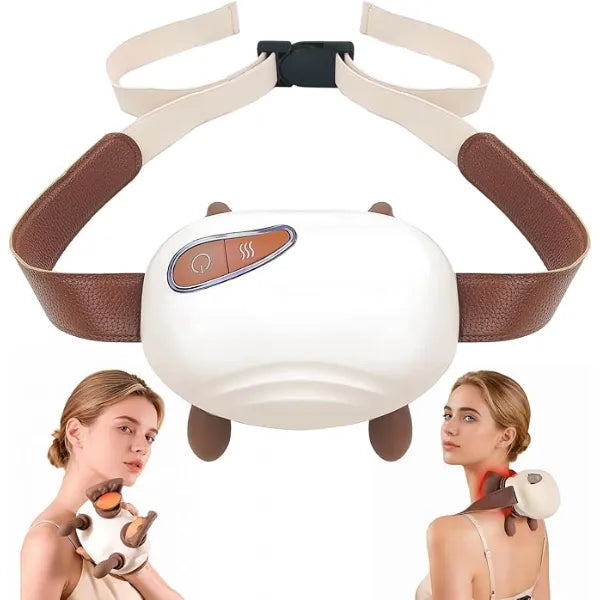 Veniveta Neck and Shoulder Massager with Hands,Wireless Portable Deep Tissue Massage for Neck, 4D Bionic Real Touch Shiatsu Hand Massager, Rechargeable Cervical Electric Massager for Home Office