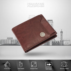 HAMMONDS FLYCATCHER Genuine Leather Wallet for Men - RFID Protected Leather Purse for Men, Money Purse for Men, Bi-Fold Wallet - 6 Card Slots, 1 Card Case, Coin Pocket, Hidden Pockets - Antique Brown