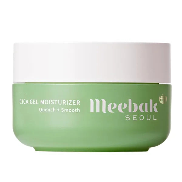 Meebak Cica Gel Face Moisturizer | Lightweight Hydrating Water Cream with Hyaluronic Acid & Vegan Collagen | Fast-Absorbing, Cooling Gel for All-Day Hydration & Glass Skin | Korean Skin Care