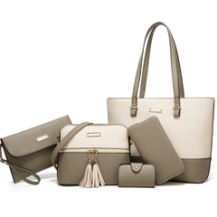 TcIFE Purses and Handbags for Womens Satchel Shoulder Tote Bags Wallets - White / Gray