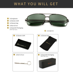 SUNGAIT Ultra Lightweight Rectangular Polarized Sunglasses UV400 Protection