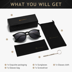 SUNGAIT Vintage Round Sunglasses for Women Men Classic Retro Designer Style