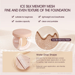 FABLOOX Cellglow Pro Lasting Cushion Foundation, Brighten Skin Skincare Foundation Cushion Natural Coverage Nourishing Makeup, Breathable and Lightweight, Vegan, Warm Vanilla, Refill not Included