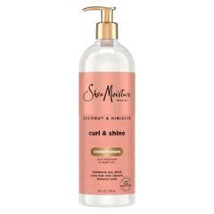 Shea Moisture Coconut & Hibiscus Curl & Shine Conditioner for Thick, Curly Hair to Hydrate and Soften, 24 oz