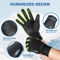 SIMARI Winter Gloves Men Women Touch Screen Glove Cold Weather Warm Gloves Freezer Work Gloves Suit for Running Driving Cycling Working Hiking 102 - Green Flash