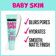 Maybelline New York Baby Skin Instant Pore Eraser Primer, Clear, 0.67 Fl Oz (Pack of 2)