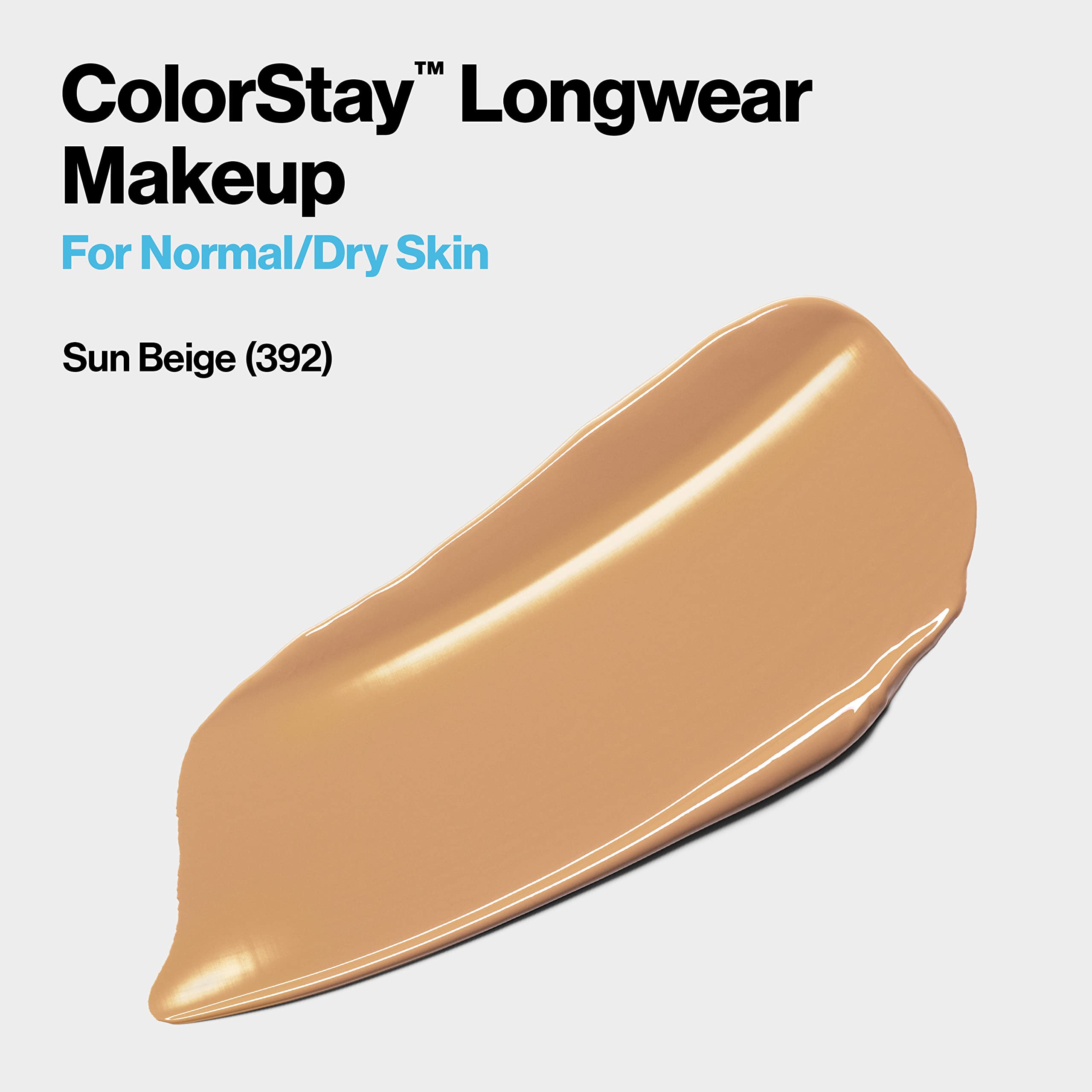 (Sun Beige) - Revlon ColorStay Makeup for Normal/Dry Skin SPF 20, Longwear Liquid Foundation, with Medium-Full Coverage, Natural Finish, Oil Free, 392 Sun Beige, 30ml