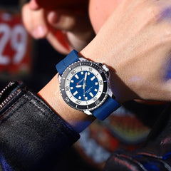 CURREN Original Fashion Men Watches Luxury Sports Silicone Strap Waterproof Quartz Wristwatch with Luminous Hands 8448