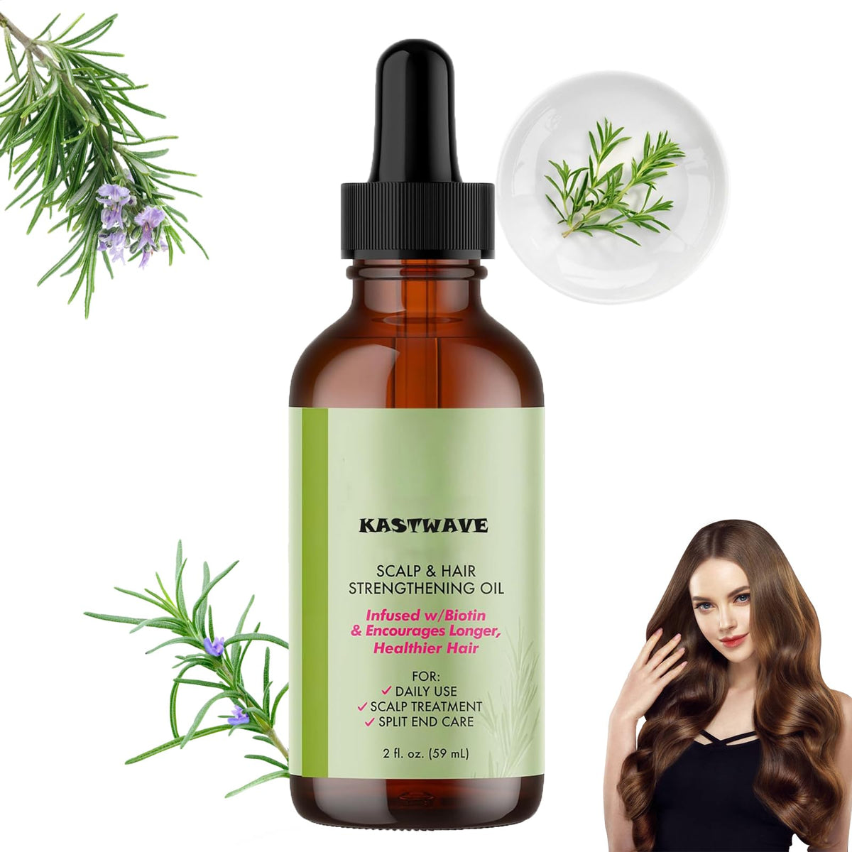 KASTWAVE Rosemary Oil for Hair Growth, Scalp & Hair Strengthening Oil ...