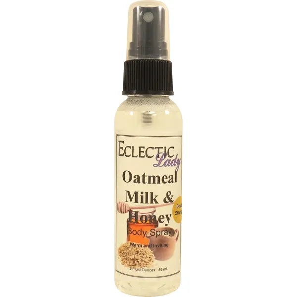 Eclectic Lady Oatmeal Milk And Honey Body Spray, Double Strength, 2 ounces, Body Mist for Women with Clean, Light & Gentle Fragrance, Cologne with Soft, Subtle Aroma For Daily Use