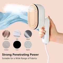 ROUNY Travel Mini Steamer Iron for Clothes, Portable Handheld Ironing Machine, Travel Small Size 180° Rotating Steamer, Travel College Dorm Home Essentials Garment Steamer for Clothes - White