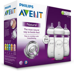 AVENT Philips Natural Glass Bottle, 8 Ounce (Pack of 3)