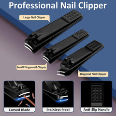 GraGra Manicure Set, Professional Manicure Pedicure Kit,10 in 1 Nail Clipper Set Kit Grooming Kit, Professional Mens Grooming Kits, Nail Care Tools with Luxurious Travel Leather Case