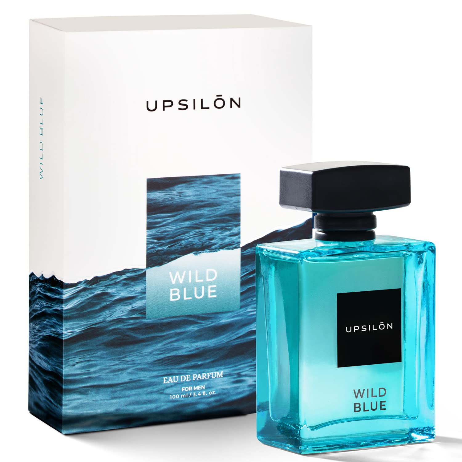 UPSILON Wild Blue Eau De Parfum Premium Long Lasting Fresh & Powerful Fragrance Spray Travel Friendly Luxury Parfum Scent | Men’s Perfume | 100ml - Pack Of 1