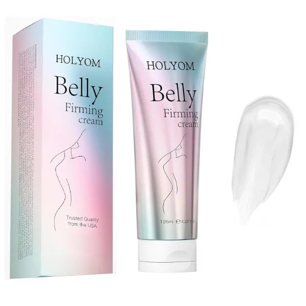 HOLYOM B Flat Belly Firming Cream - Premium Skin Tightening Cream for Stomach, Thighs & Butt,Skin Smoothing Moisturizer for Women and men, 4.22 fl oz Black
