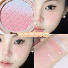 SYOSI Face Matte Pressed Powder Blush, Lasting Lightweight Blendable Soft Gradient Blush Highlighter, Natural-Looking Highly Piamented Facial Contour Highlight Gradient Blush Powder Makeup