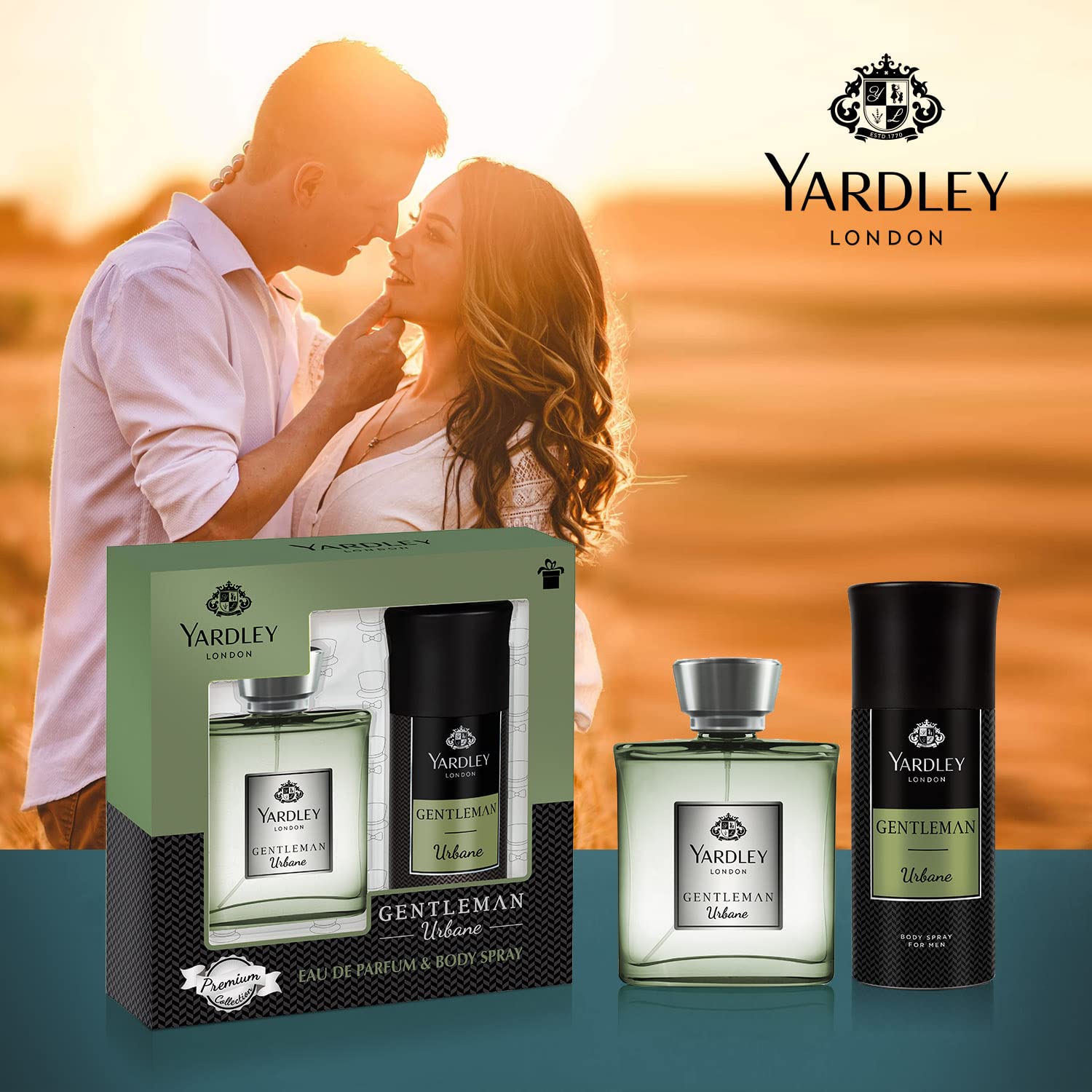 Yardley London Gentleman Urbane Perfumed Gift Set EDP 100ml + Body Spray 150ml | For Vigorous & Flamboyant Male - Sandalwood, Patchouli & Musk