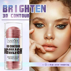 Nigwedete Instant Highlighter Makeup Stick, 3D Glow for Face, Neck, Eyes, Lips & Hair - Nourishing, Buildable, Long-Lasting Shine with Coconut Oil, Castor Oil & Vitamin C