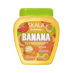 SKALA Frutastic Hair Treatment Cream Banana 35.2 oz For Frizzy & Brittle Hair With Banana Extract, Bacuri Butter, Ceramides & Vegetable Collagen No Silicones or Parabens