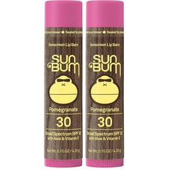 Sun Bum SPF 30 Pomegranate Lip Balm 2 Pack, Broad Spectrum UVA/UVB Sunscreen Lip Protection, Moisturizing with Aloe Vera & Vitamin E, Vegan & Cruelty Free, 0.15 oz Sticks