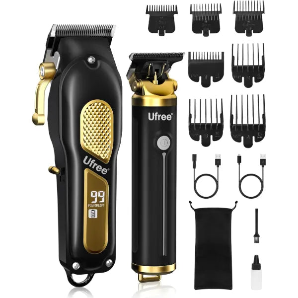 Ufree Professional Cordless Clippers and Trimmers Set for Men for Hair Cutting, Beard Trimmer, Barber Clippers, Rechargeable Electric Shaver