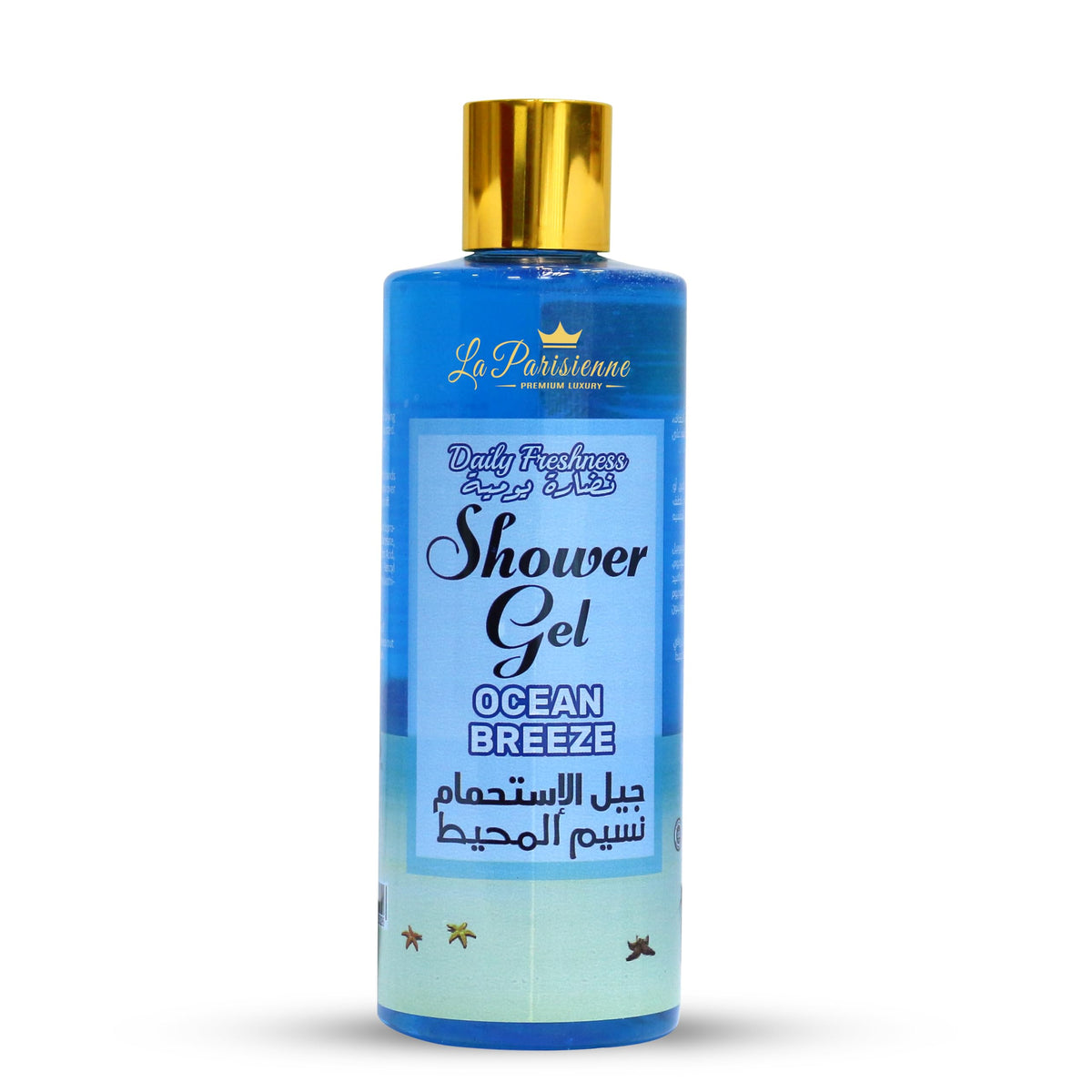 ECOLYTE+ Disinfectant La Parisienne Premium Luxury Shower Gel, For Women and Men with Vitamin E, Moisturizing, Soft & Silky Skin, Germ Protection, 12h Complete Odour Protection, (Ocean Breeze, 500 ml)