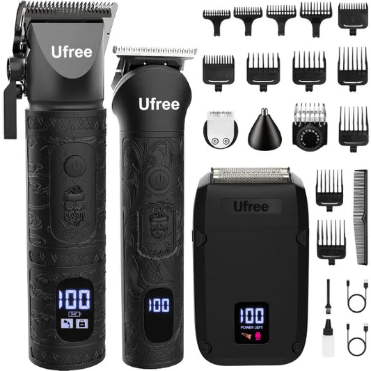 Ufree Beard Trimmer, Hair Clippers Mens Shaver Electric Razor, Hair Trimmer for Men Cordless Barber Clippers and Trimmers Set, Hair Cutting Kit for Men Grooming Gifts