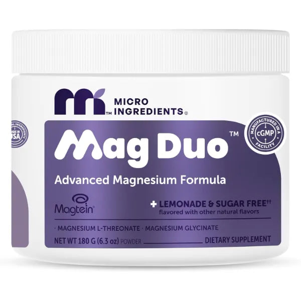 Micro Ingredients Mag Duo Magtein® Magnesium L-Threonate & Magnesium Glycinate Powder – Restful Sleep, Calm & Focus Support* – 2-in-1 Advanced Magnesium Formula – Sugar-Free Lemonade Flavor