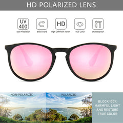 SUNGAIT Vintage Round Sunglasses for Women Men Classic Retro Designer Style