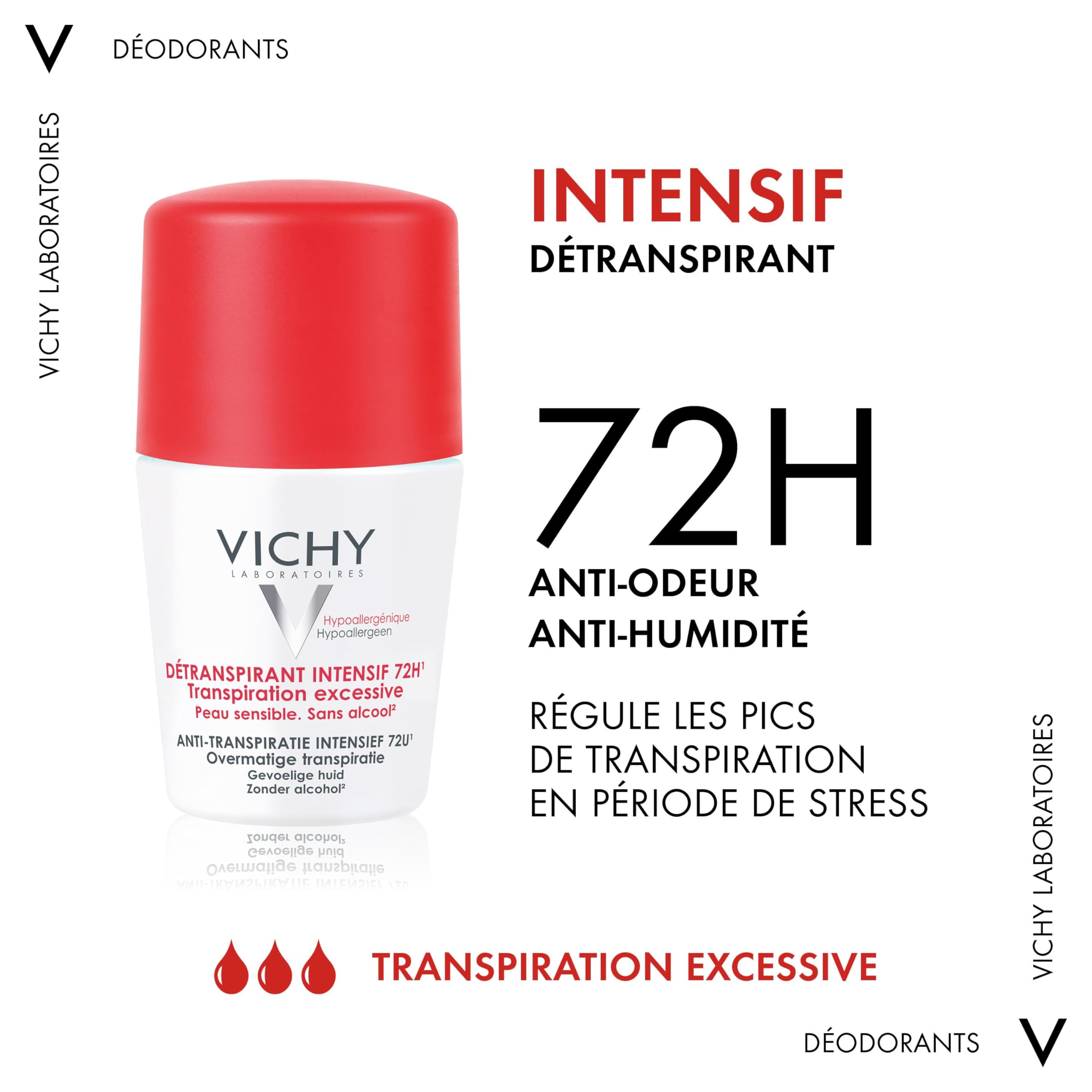 Vichy Stress Resist Antiperspirant 72 Hour Roll on Deodorant 50 ml