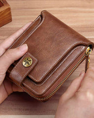 TIM DENIMS Men Wallet, Premium Leather, Large Capacity Holds Credit Cards, Coins And Cash With ID Window And A Zipper Pocket