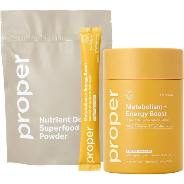 Proper, The Yellows Metabolism and Energy Boost Stickpack + Jar Bundle