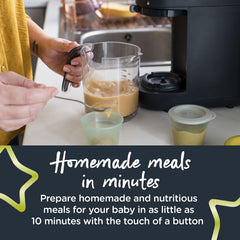 Tommee Tippee Quick Cook 6-in-1 Baby Food Maker with Steam, Blend, Chop, Reheat, Defrost and Sterilising Functions, Perfect for Baby Weaning, 500ml Capacity, Black