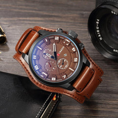 CURREN Leather Analogue Men's Watch (Coffee Dial Brown Colored Strap)