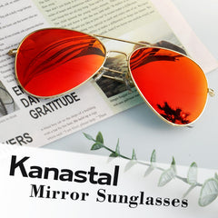 KANASTAL Polarized Sunglasses for Women and Men, Metal Frame Sun Glasses Retro Shades for Mens Driving Outdoor Military Style 100% UV400 Protection