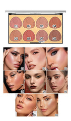 SYOSI Pearl Light Slightly Powder Blusher Powder Brighten Matte Eight Color Powder Blusher Plate